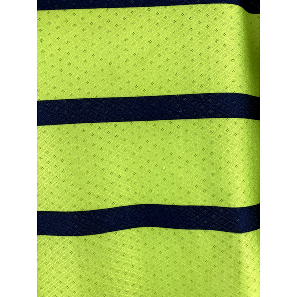 Adidas ClimaCool Lime Green Striped Mesh Short Sleeve Polo Golf Shirt Medium - Picture 2 of 8